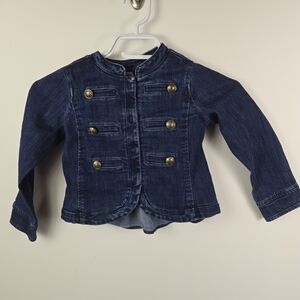 Baby GAP Dark Blue Denim Military-Style Marching Band Jean Jacket 5Y